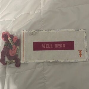 Well Read Needlepoint Canvas with threads